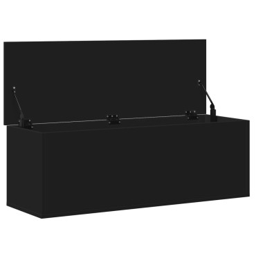 vidaXL Κουτί Αποθήκευσης Μαύρο 102x35x35cm Επεξεργασμένο Ξύλο 1 τεμ.
