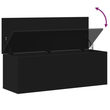 vidaXL Κουτί Αποθήκευσης Μαύρο 102x35x35cm Επεξεργασμένο Ξύλο 1 τεμ.