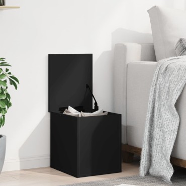 vidaXL Κουτί Αποθήκευσης Μαύρο 30x35x35cm Επεξεργασμένο Ξύλο 1 τεμ.