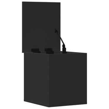 vidaXL Κουτί Αποθήκευσης Μαύρο 30x35x35cm Επεξεργασμένο Ξύλο 1 τεμ.