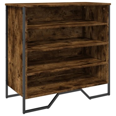 vidaXL Παπουτσοθήκη Καπνιστή Δρυς 80x38x78cm από Επεξεργασμένο Ξύλο