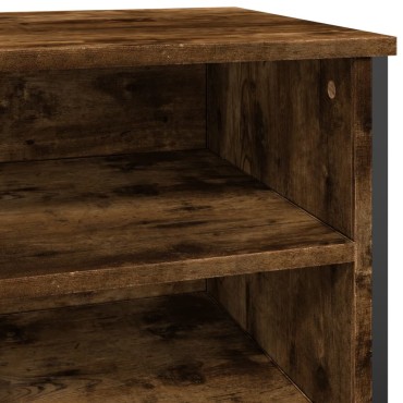 vidaXL Παπουτσοθήκη Καπνιστή Δρυς 80x38x78cm από Επεξεργασμένο Ξύλο