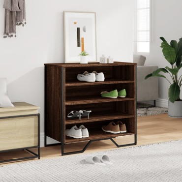 vidaXL Παπουτσοθήκη Καφέ Δρυς 80x38x78cm από Επεξεργασμένο Ξύλο