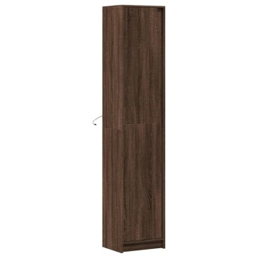 vidaXL Ντουλάπι με LED Δρυς 41,5x32,5x200cm από Επεξεργασμένο Ξύλο 1 τεμ.