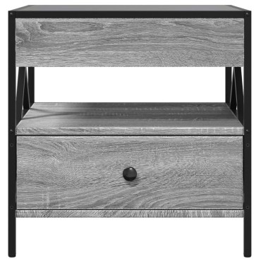 vidaXL Τραπεζάκι Σαλονιού Άπειρο Φως LED Γκρι Sonoma 50x50x51cm 1 τεμ.