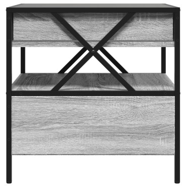 vidaXL Τραπεζάκι Σαλονιού Άπειρο Φως LED Γκρι Sonoma 50x50x51cm 1 τεμ.