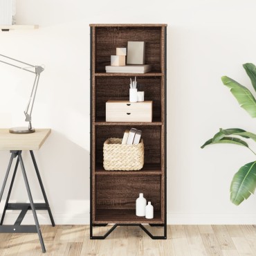 vidaXL Βιβλιοθήκη Καφέ Δρυς 50x31x137,5cm από Επεξεργασμένο Ξύλο 1 τεμ.