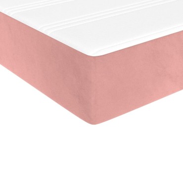vidaXL Στρώμα με Pocket Springs Μεσαίας Σκληρότητας Ροζ 80x210x20cm Βελούδινο 1 τεμ. - Μονό