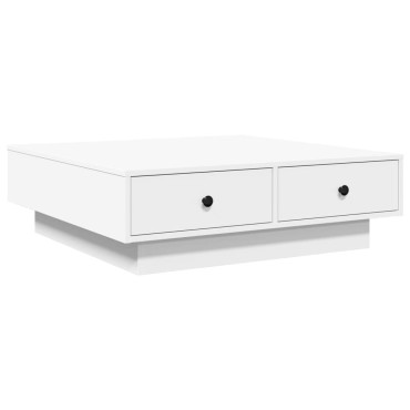 vidaXL Τραπεζάκι Σαλονιού Λευκό 90x90x28cm Επεξεργασμένο Ξύλο 1 τεμ.