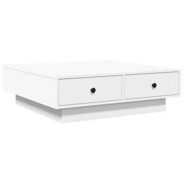vidaXL Τραπεζάκι Σαλονιού Λευκό 90x90x28cm Επεξεργασμένο Ξύλο 1 τεμ.