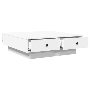 vidaXL Τραπεζάκι Σαλονιού Λευκό 90x90x28cm Επεξεργασμένο Ξύλο 1 τεμ.