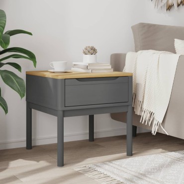 vidaXL Τραπεζάκι FLORO Γκρι 55x55x54cm από Μασίφ Ξύλο Πεύκου