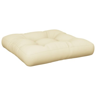 vidaXL Μαξιλάρι Παλέτας Κρεμ 58x58x10cm από Ύφασμα