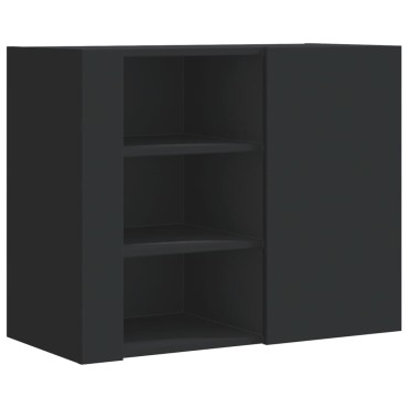 vidaXL Ντουλάπι Τοίχου Μαύρο 75x35x60cm από Επεξεργασμένο Ξύλο 1 τεμ.