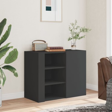 vidaXL Ντουλάπι Τοίχου Μαύρο 75x35x60cm από Επεξεργασμένο Ξύλο 1 τεμ.