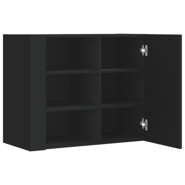 vidaXL Ντουλάπι Τοίχου Μαύρο 75x35x60cm από Επεξεργασμένο Ξύλο 1 τεμ.