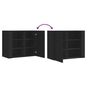 vidaXL Ντουλάπι Τοίχου Μαύρο 75x35x60cm από Επεξεργασμένο Ξύλο 1 τεμ.
