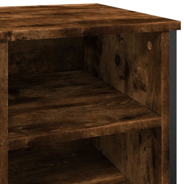 vidaXL Παπουτσοθήκη Καπνιστή Δρυς 90x38x61,5cm από Επεξεργασμένο Ξύλο