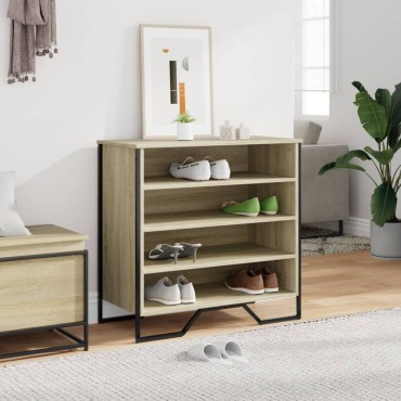 vidaXL Παπουτσοθήκη Sonoma Δρυς 80x38x78cm από Επεξεργασμένο Ξύλο