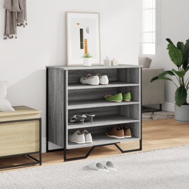 vidaXL Παπουτσοθήκη Γκρι Sonoma 80x38x78cm από Επεξεργασμένο Ξύλο
