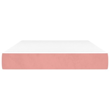 vidaXL Στρώμα με Pocket Springs Ροζ 120x210x20cm Βελούδινο 1 τεμ. - Μονό