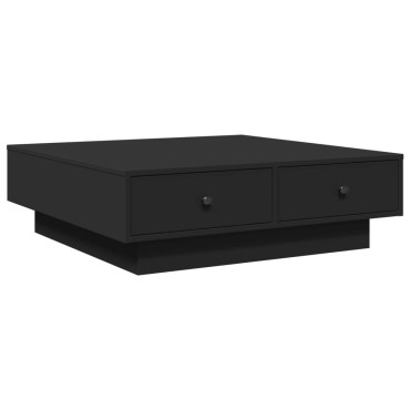 vidaXL Τραπεζάκι Σαλονιού Μαύρο 90x90x28cm Επεξεργασμένο Ξύλο 1 τεμ.