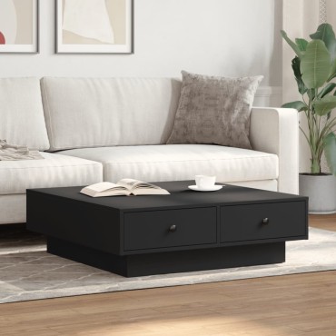 vidaXL Τραπεζάκι Σαλονιού Μαύρο 90x90x28cm Επεξεργασμένο Ξύλο 1 τεμ.