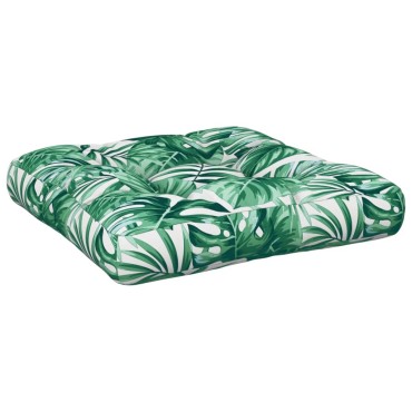 vidaXL Μαξιλάρι Παλέτας με Σχέδιο Φύλλων 58x58x10cm Υφασμάτινο