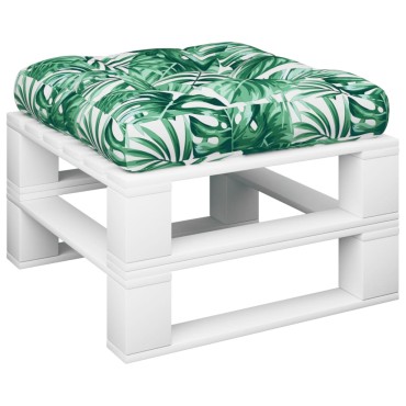 vidaXL Μαξιλάρι Παλέτας με Σχέδιο Φύλλων 58x58x10cm Υφασμάτινο