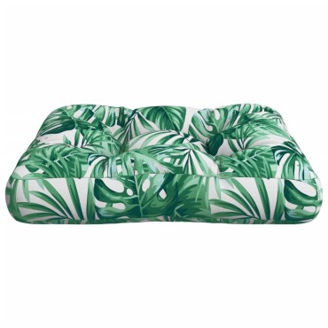 vidaXL Μαξιλάρι Παλέτας με Σχέδιο Φύλλων 58x58x10cm Υφασμάτινο