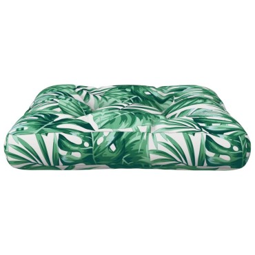 vidaXL Μαξιλάρι Παλέτας με Σχέδιο Φύλλων 58x58x10cm Υφασμάτινο