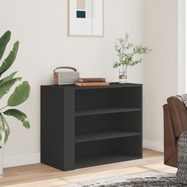 vidaXL Ντουλάπι Τοίχου Μαύρο 75x35x60cm από Επεξεργασμένο Ξύλο 1 τεμ.
