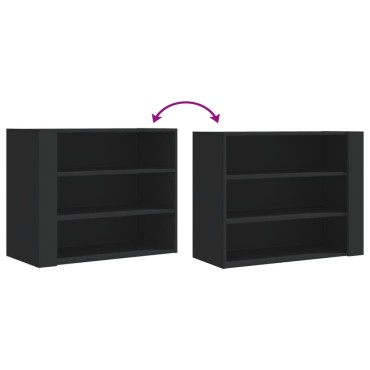 vidaXL Ντουλάπι Τοίχου Μαύρο 75x35x60cm από Επεξεργασμένο Ξύλο 1 τεμ.