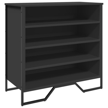 vidaXL Παπουτσοθήκη Μαύρη 80x38x78cm από Επεξεργασμένο Ξύλο