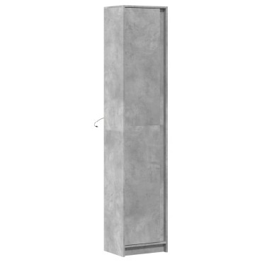 vidaXL Ντουλάπι με LED Γκρι 41,5x32,5x200cm από Επεξεργασμένο Ξύλο 1 τεμ.