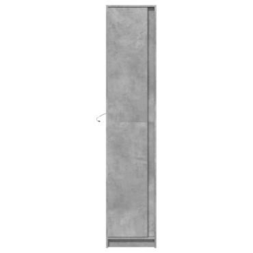 vidaXL Ντουλάπι με LED Γκρι 41,5x32,5x200cm από Επεξεργασμένο Ξύλο 1 τεμ.