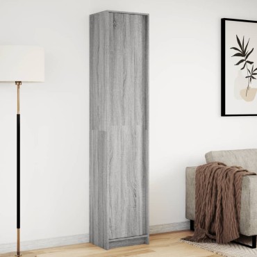 vidaXL Ντουλάπι με LED Γκρι 41,5x32,5x200cm από Επεξεργασμένο Ξύλο 1 τεμ.