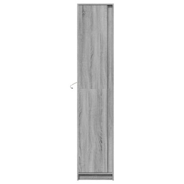 vidaXL Ντουλάπι με LED Γκρι 41,5x32,5x200cm από Επεξεργασμένο Ξύλο 1 τεμ.