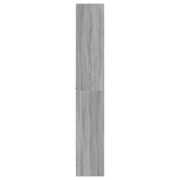 vidaXL Ντουλάπι με LED Γκρι 41,5x32,5x200cm από Επεξεργασμένο Ξύλο 1 τεμ.