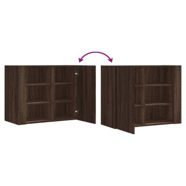 vidaXL Ντουλάπι Τοίχου Καφέ Δρυς 75x35x60cm Επεξεργασμένο Ξύλο 1 τεμ.