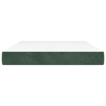 vidaXL Στρώμα με Pocket Springs Σκούρο Πράσινο 120x210x20cm Βελούδινο 1 τεμ. - Μονό