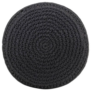 vidaXL Πουφ Χειροποίητο Μακραμέ Ανθρακί 45x30cm από Βαμβάκι 1 τεμ.