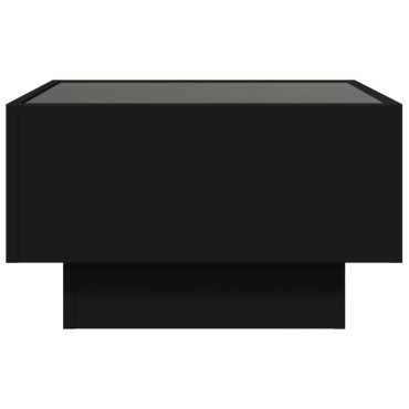 vidaXL Τραπεζάκι Σαλονιού με LED Μαύρο 50x50x30cm Επεξεργασμένο Ξύλο 1 τεμ.