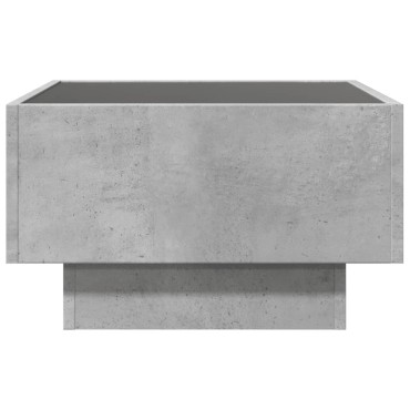 vidaXL Τραπεζάκι Σαλονιού με LED Γκρι 50x50x30cm Επεξεργασμένο Ξύλο 1 τεμ.