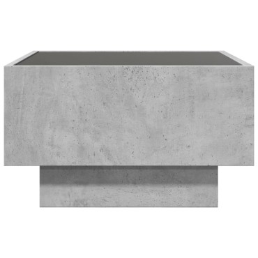 vidaXL Τραπεζάκι Σαλονιού με LED Γκρι 50x50x30cm Επεξεργασμένο Ξύλο 1 τεμ.