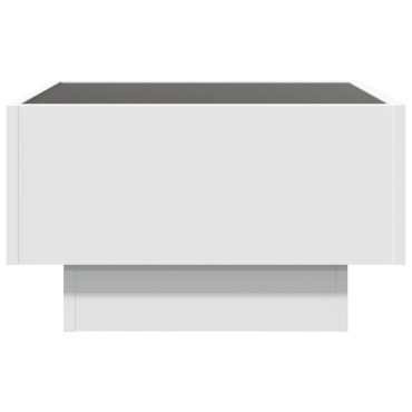 vidaXL Τραπεζάκι Σαλονιού με LED Λευκό 50x50x30cm Επεξεργασμένο Ξύλο 1 τεμ.