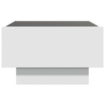 vidaXL Τραπεζάκι Σαλονιού με LED Λευκό 50x50x30cm Επεξεργασμένο Ξύλο 1 τεμ.