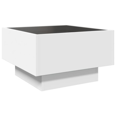 vidaXL Τραπεζάκι Σαλονιού με LED Λευκό 50x50x30cm Επεξεργασμένο Ξύλο 1 τεμ.
