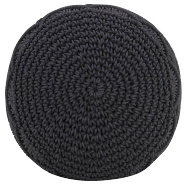 vidaXL Πουφ Χειροποίητο Μακραμέ Ανθρακί 45x30cm από Βαμβάκι 1 τεμ.