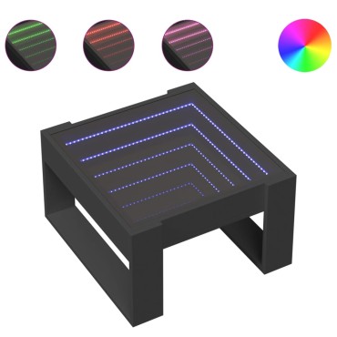 vidaXL Τραπεζάκι Σαλονιού Infinity LED Μαύρο 50x53x30cm 1 τεμ.